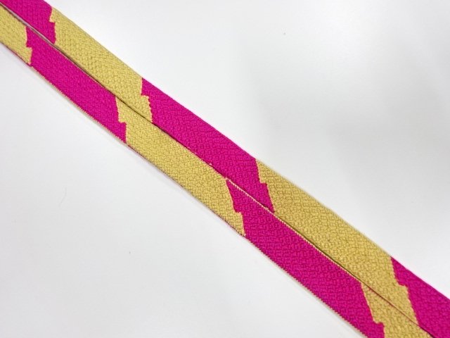 JAPANESE KIMONO / ANTIQUE ANTIQUE HAND-TIED OBIJIME